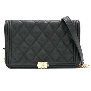 CHANEL Black Caviar Leather Wallet